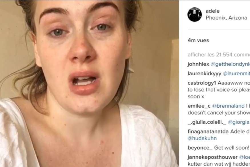 Adele, contrainte d’annuler son concert à Phoenix s’excuse dans une vidéo auprès de ses fans.