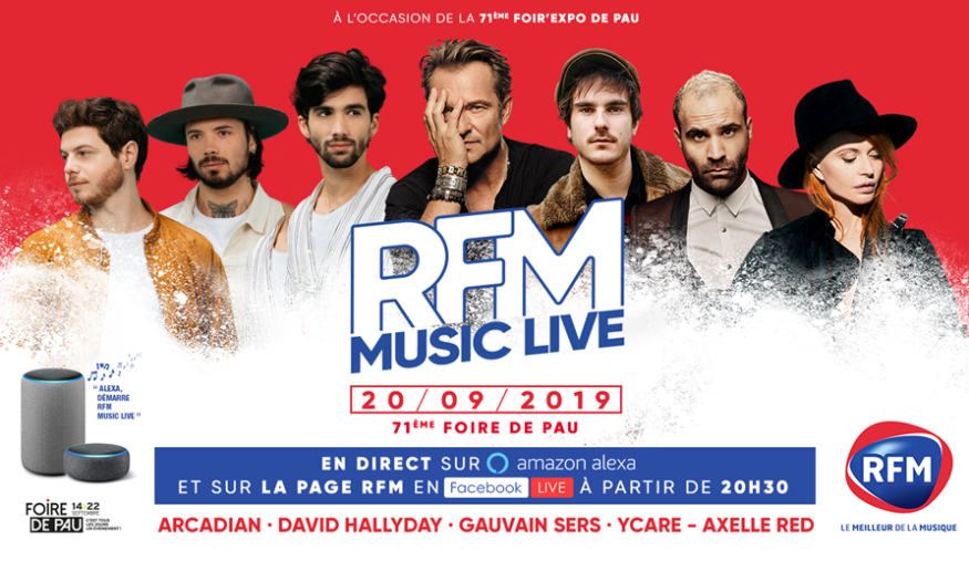Vendredi 20 septembre : Retrouvez le RFM Music Live de Pau en Facebook Live et sur Alexa !