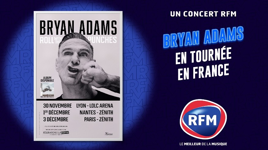 Bryan Adams en tournée en France, en partenariat avec RFM