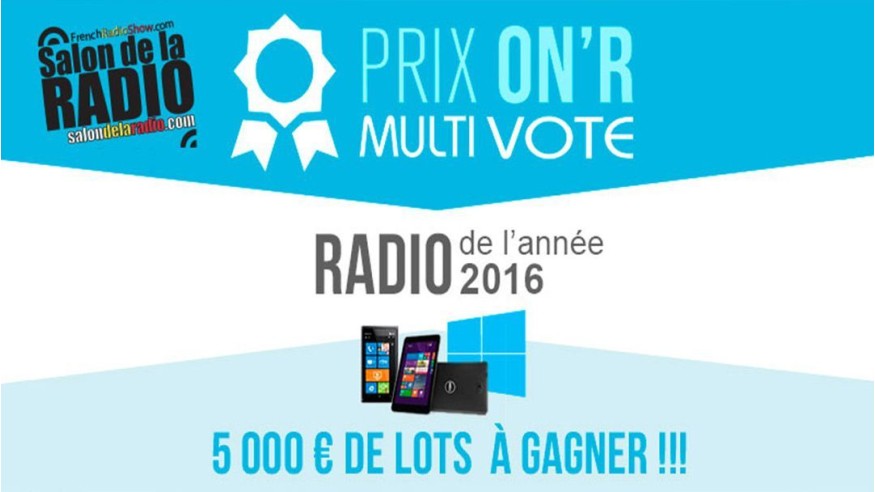 Votez pour RFM pour le prix ON'R Radio de l’année 2016