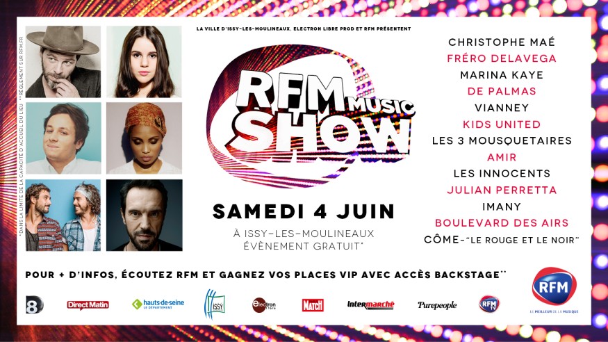 RFM Music Show : Rendez-vous le 4 juin à Issy-les-Moulineaux