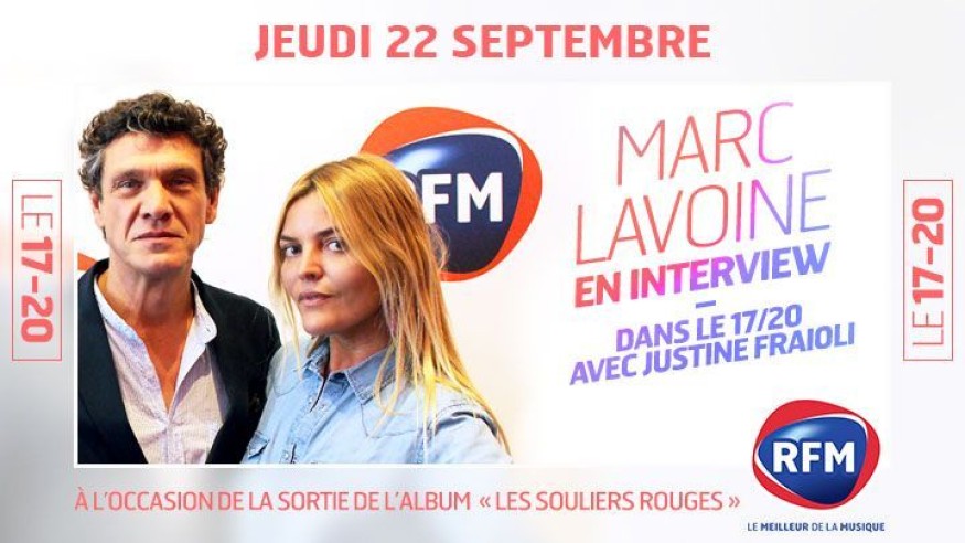 Ce jeudi, à partir de 19h, Justine Fraioli recevra le chanteur Marc Lavoine !
