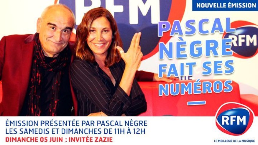 Dimanche 5 juin, Zazie est l'invitée de Pascal Nègre