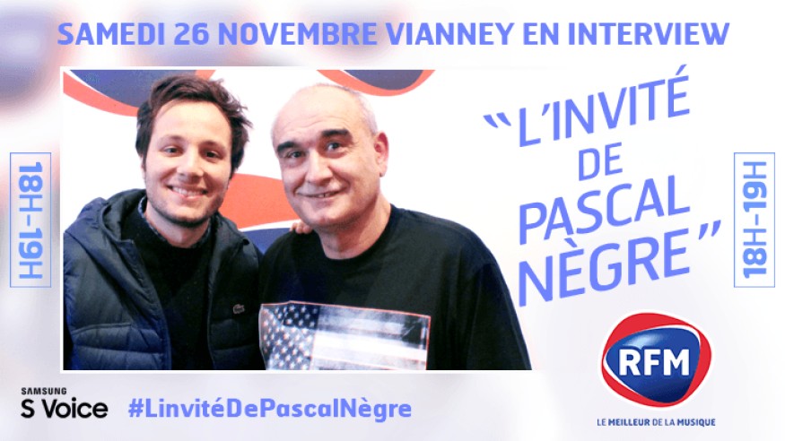 Samedi 26 novembre, Vianney est l’invité de Pascal Nègre