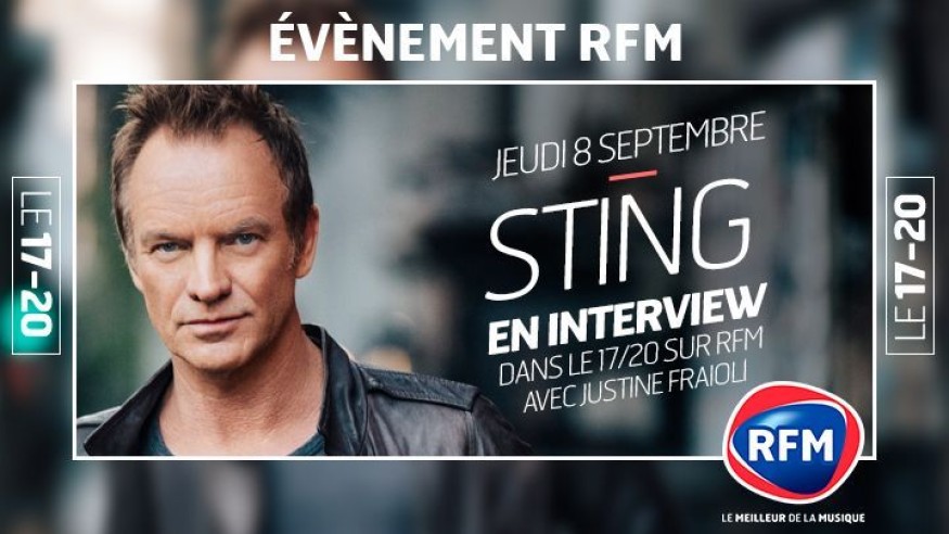 Jeudi 8 septembre : Justine Fraioli reçoit Sting !