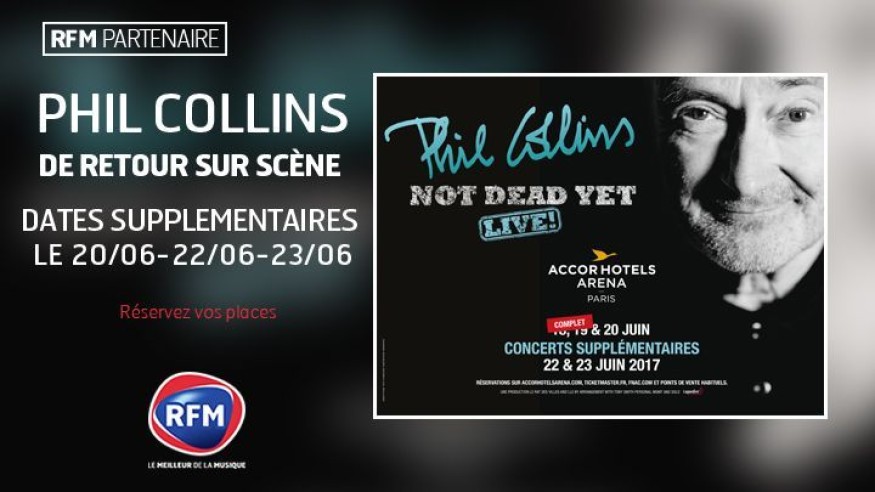 Phil Collins : concerts supplémentaires les 20, 22 et 23 juin à l'AccorHotels Arena de Paris !