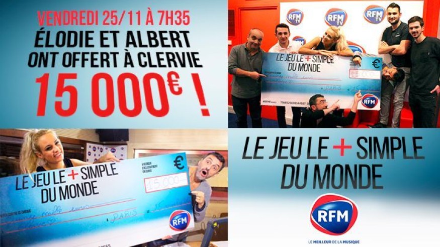 Le jeu le + simple du monde : Clervie grande gagnante des 15.000€  !