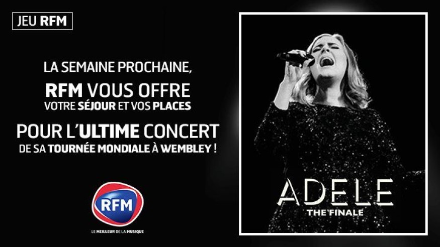 Lundi, RFM vous offre votre séjour et vos places pour assister à l'ultime concert d’Adele à Wembley
