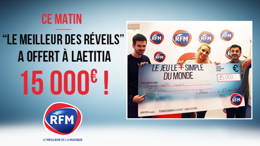 Le Jeu le + simple du monde : Laëtitia remporte la somme de 15.000€ !