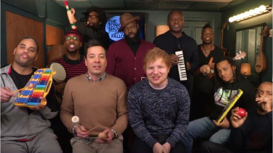 Ed Sheeran et Jimmy Fallon interprètent «Shape of you» avec des instruments pour enfants