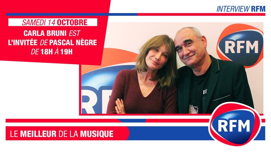 Pascal Nègre recevra Carla Bruni ce samedi 14 octobre, dès 18h, dans le cadre de son émission «L’invité de Pascal Nègre».