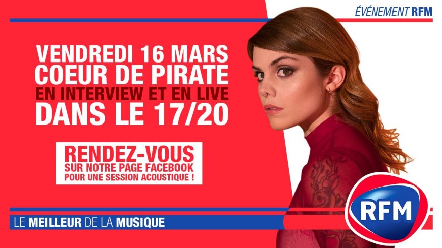 Retrouvez Cœur de Pirate Vendredi 16 mars dans le 17/20!