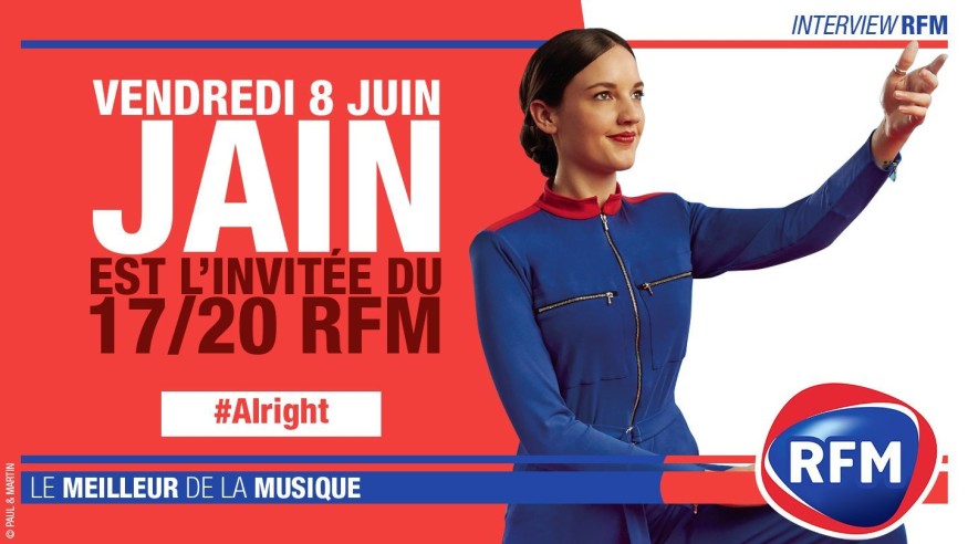 Vendredi 8 Juin, Jain sera l’invitée du 17/20 RFM!