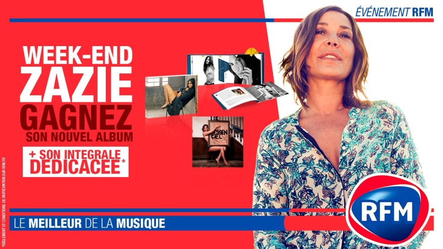 Week-end Zazie sur RFM : gagnez son nouvel album "Essenciel" et son intégrale dédicacée !