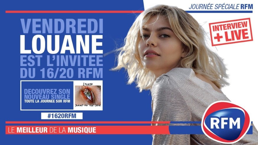 Vendredi 3 juillet: Louane est l’invitée du 16/20 RFM!