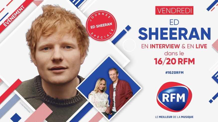 Vendredi 29 octobre : Ed Sheeran est l'invité du 16/20 sur RFM !